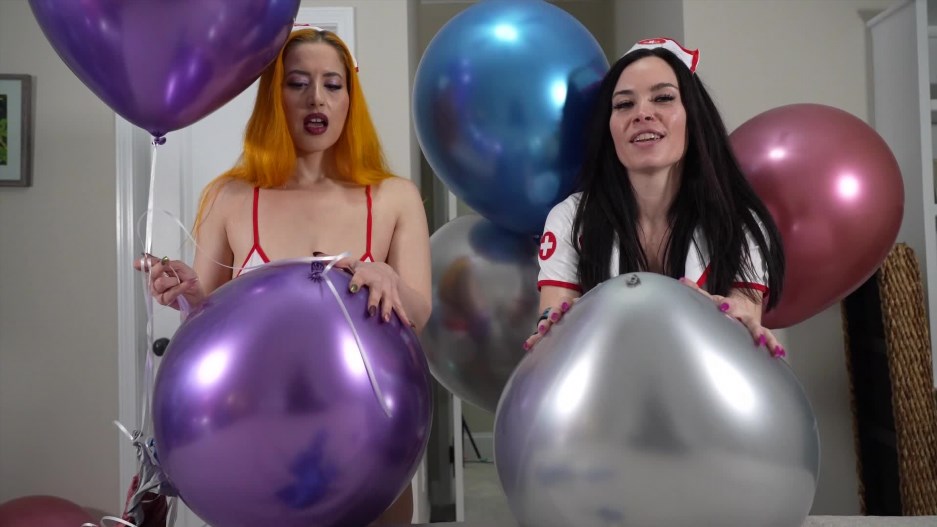 Galas Balloons and Fetish Clips - Naughty Nurse Chrome Helium Balloons Masspop With Jasmin Jai Galas Looner